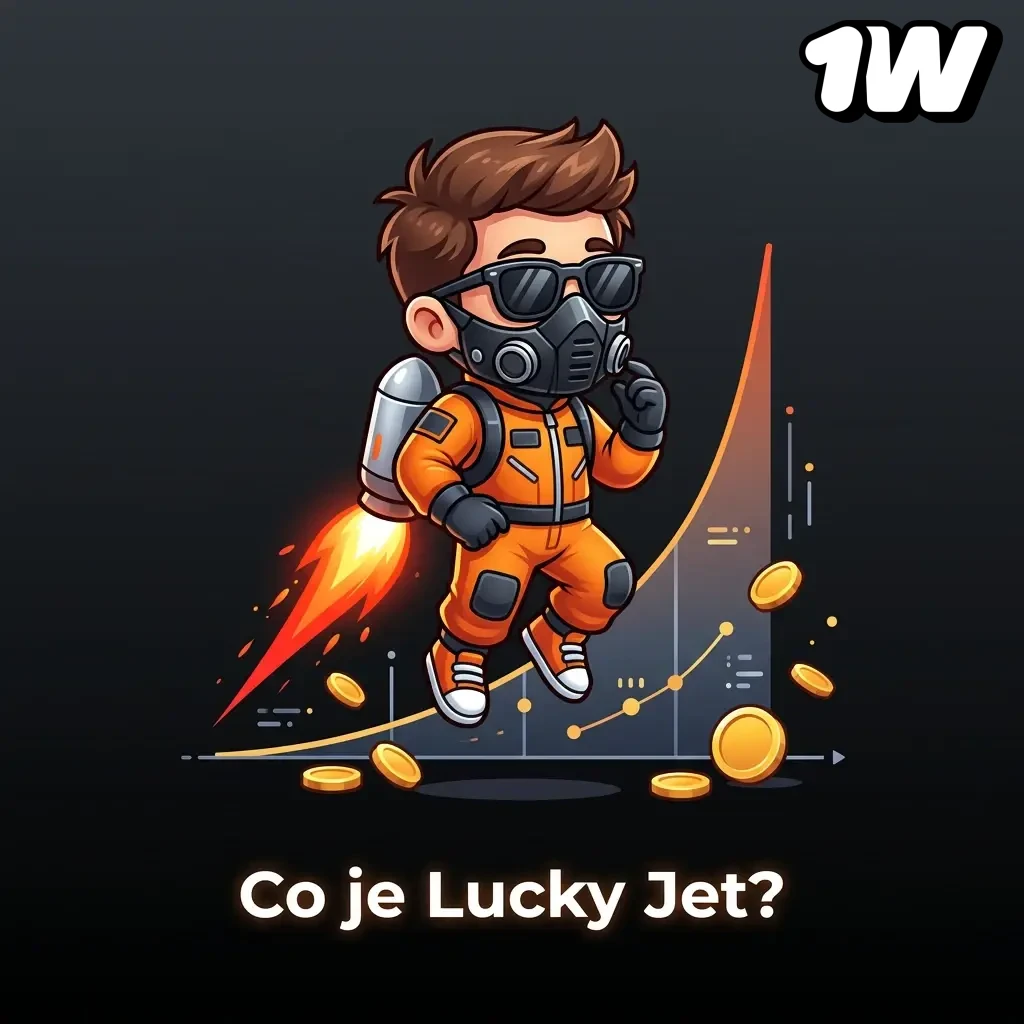 Jetpack character flying upward with increasing multiplier in Lucky Jet crash game on 1win platform