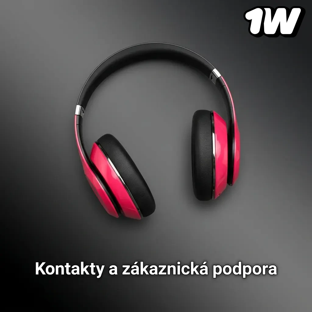 1w customer support options: live chat, email, and FAQ section available 24/7 in Czech language
