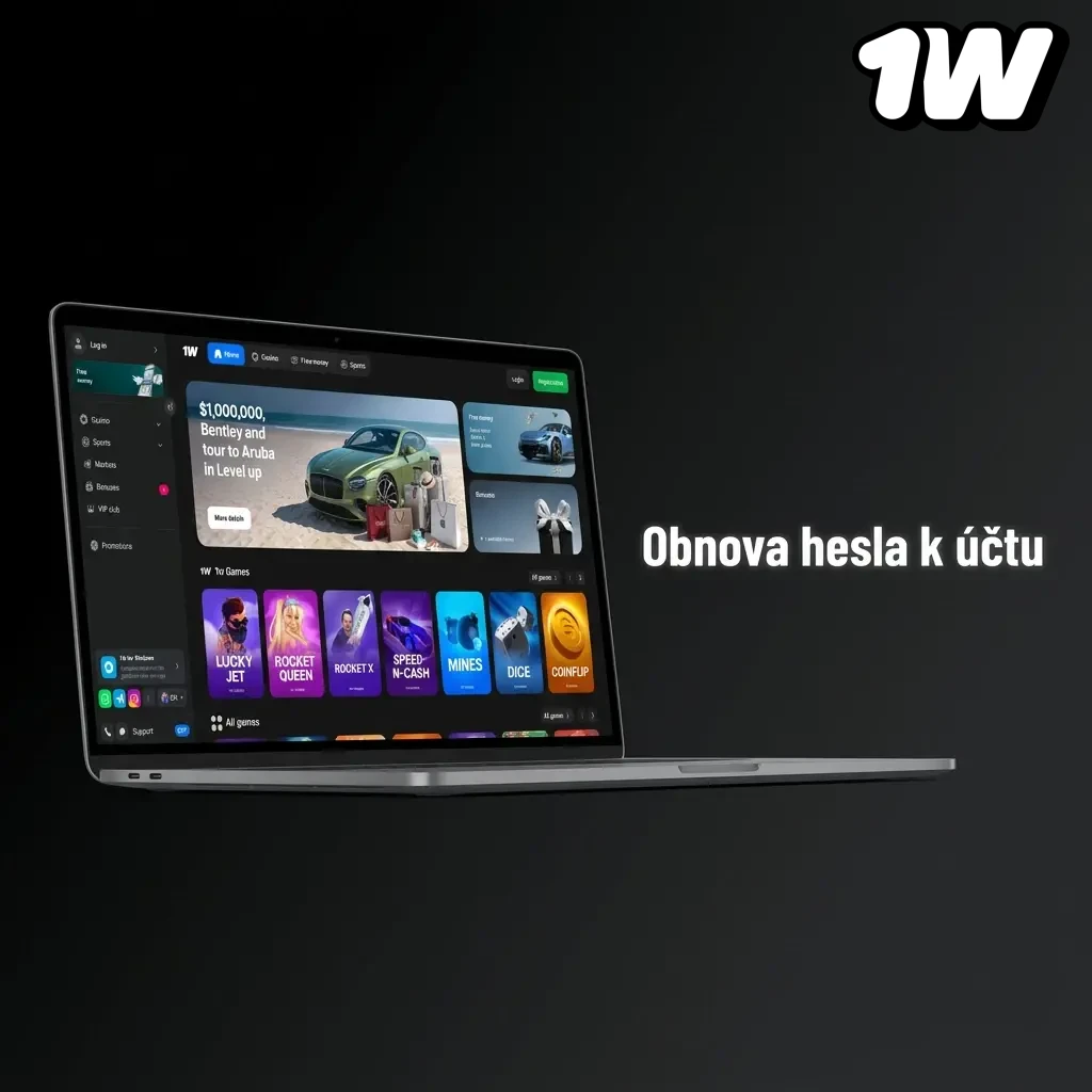 Formulář pro obnovu hesla s kroky: zapomenuté heslo, zadání e-mailu, ověření a nastavení nového hesla.