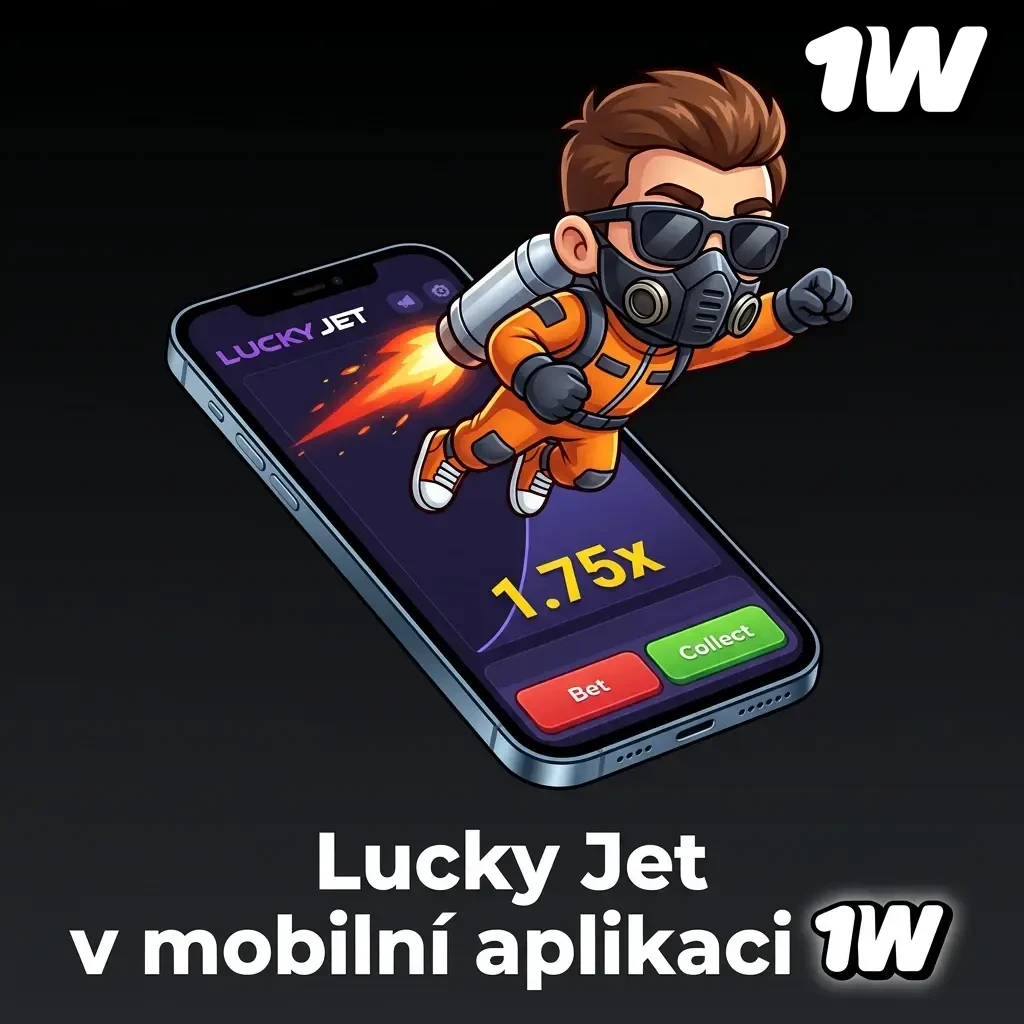 Lucky Jet mobile app on 1win for Android and iOS with touch interface for deposits, withdrawals, and gameplay