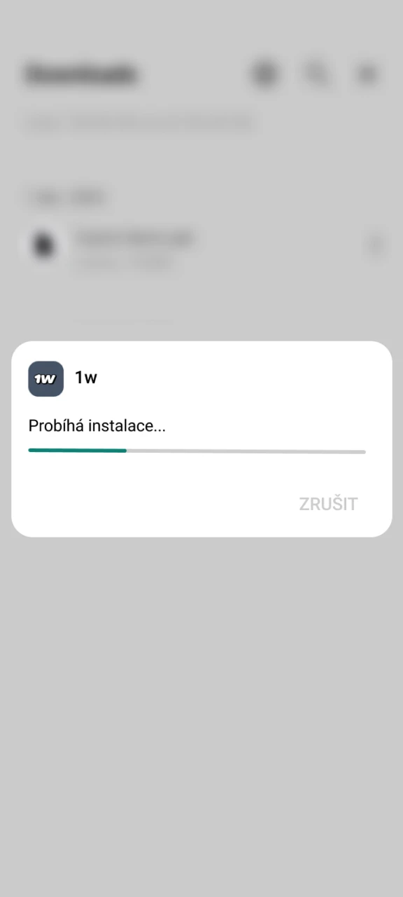 Souhlaste s instalací aktualizované aplikace 1w.