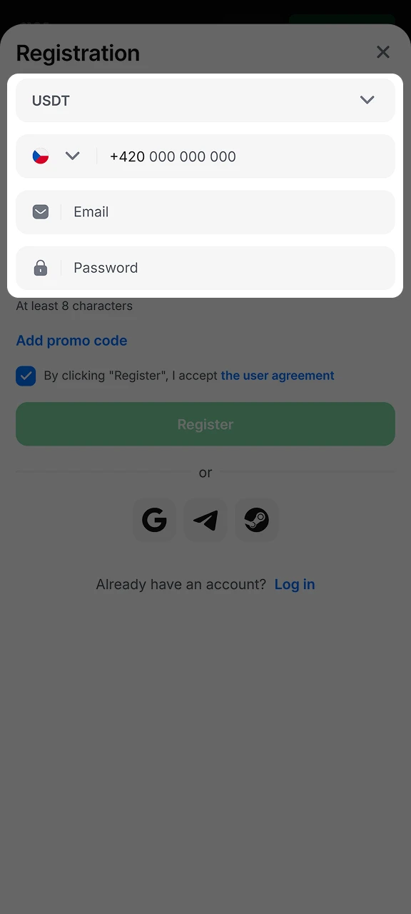 Zadejte své údaje do registračního formuláře 1w.